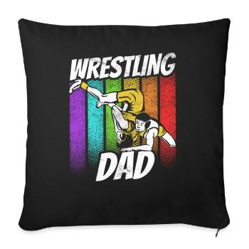 Wrestling Papa Wrestler Ringen Ringer Ringkampf - Sofakissenbezug 45 x 45 cm - Schwarz - Vorne