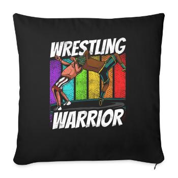 Wrestling Krieger Ringen Ringkampf Ringer - Sofakissenbezug 45 x 45 cm - Schwarz - Vorne