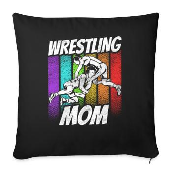 Wrestling Mama Ringer Ringen Wrestler Ringkampf - Sofakissenbezug 45 x 45 cm - Schwarz - Vorne