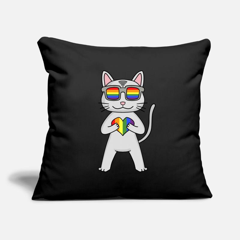LGBT Katze Devon Rex Regenbogen Sofakissenbezug 45 x 45 cm