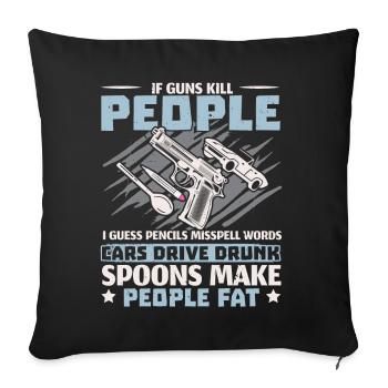 Deuxième amendement à la Constitution Droits des armes à feu 2. - Housse de coussin décorative 45 x 45 cm - noir - Devant