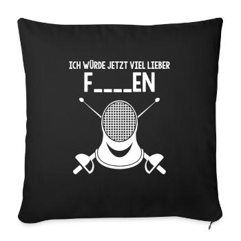 Combattant d’escrime Je préférerais de loin l’escrime maintenant - Housse de coussin décorative 45 x 45 cm - noir - Devant