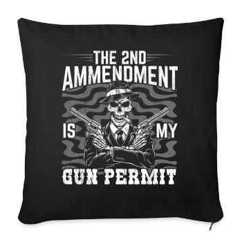 Le 2e amendement est mon permis d’arme à feu - Housse de coussin décorative 45 x 45 cm - noir - Devant