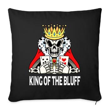 Joueur de poker King Of The Bluff Poker Cards Poker - Housse de coussin décorative 45 x 45 cm - noir - Devant