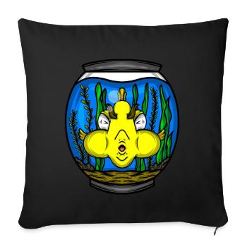 Aquarium Cadeau Aquariophile PoissonNage Lover - Housse de coussin décorative 45 x 45 cm - noir - Devant