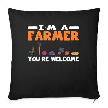 Farmer You're Welcome Farmer Agriculture - Sofa pillowcase 17,3'' x 17,3'' (45 x 45 cm) - black - Front