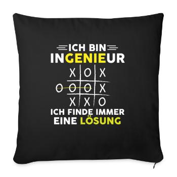 Je suis ingénieur je trouve toujours une solution - Housse de coussin décorative 45 x 45 cm - noir - Devant