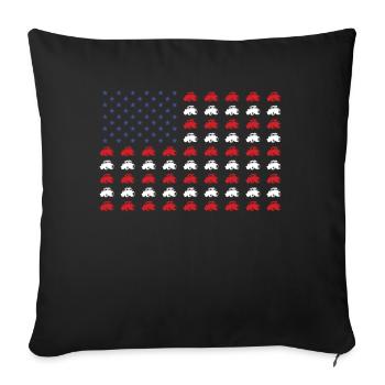 Farmer USA Flag Tractor Farmer Agriculture - Sofa pillowcase 17,3'' x 17,3'' (45 x 45 cm) - black - Front