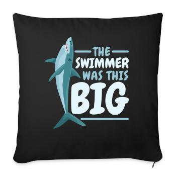 The swimmer was this great shark marine biology - Sofa pillowcase 17,3'' x 17,3'' (45 x 45 cm) - black - Front