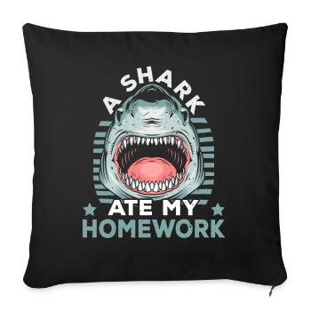 Un requin a mangé mes devoirs Mers de requins - Housse de coussin décorative 45 x 45 cm - noir - Devant