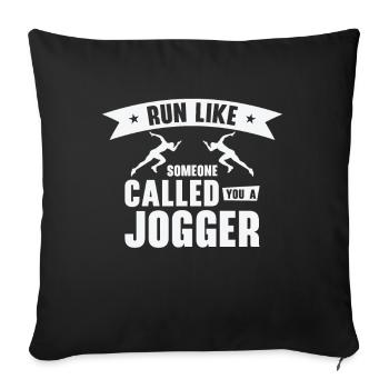 Jogger Runner Marathon Jogging Ski de fond - Housse de coussin décorative 45 x 45 cm - noir - Devant