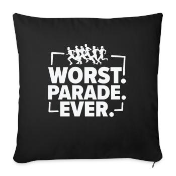 Jogger Runner Marathon Jogging Ski de fond - Housse de coussin décorative 45 x 45 cm - noir - Devant