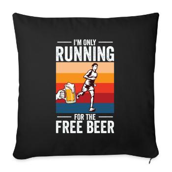 Jogger Runner Marathon Jogging Ski de fond - Housse de coussin décorative 45 x 45 cm - noir - Devant