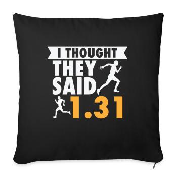 Jogger Runner Marathon Jogging Ski de fond - Housse de coussin décorative 45 x 45 cm - noir - Devant