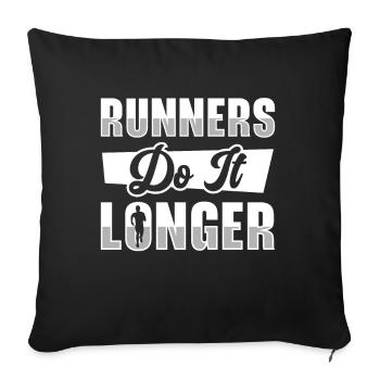 Jogger Runner Marathon Jogging Ski de fond - Housse de coussin décorative 45 x 45 cm - noir - Devant