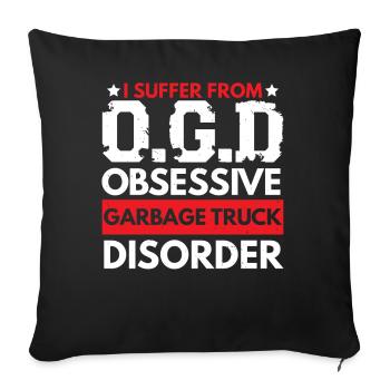 Garbage Truck Trash Collector Recycling Waste - Sofa pillowcase 17,3'' x 17,3'' (45 x 45 cm) - black - Front