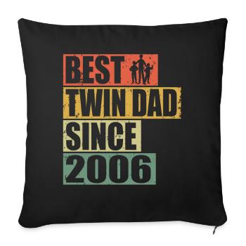 Jumeaux Père Père jumeau depuis 2006 - Housse de coussin décorative 45 x 45 cm - noir - Devant