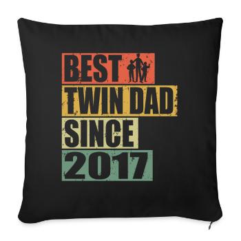 Twins Father Twin Father since 2017 - Sofa pillowcase 17,3'' x 17,3'' (45 x 45 cm) - black - Front