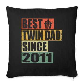 Twins Father Twin Father since 2011 - Sofa pillowcase 17,3'' x 17,3'' (45 x 45 cm) - black - Front