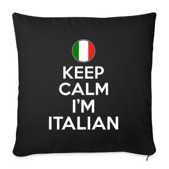 Keep calm in italian - Sofa pillowcase 17,3'' x 17,3'' (45 x 45 cm) - black - Front