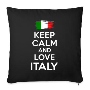 Keep Calm and love Italy - Sofa pillowcase 17,3'' x 17,3'' (45 x 45 cm) - black - Front