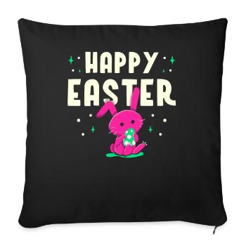 Happy Easter Easter Easter Easter Egg Sayings - Sofa pillowcase 17,3'' x 17,3'' (45 x 45 cm) - black - Front