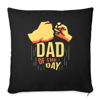 Père du jour Proverbes Fête des pères Papa Papa - Housse de coussin décorative 45 x 45 cm - noir - Devant