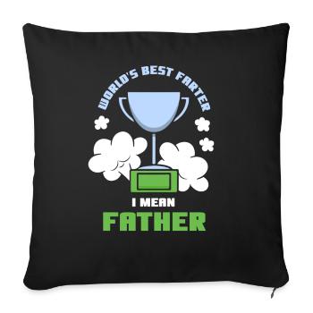 Le meilleur farter me du monde Mon père Papa Papa - Housse de coussin décorative 45 x 45 cm - noir - Devant