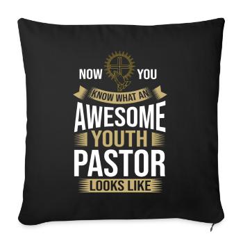 Youth Parish Church Pastor Christian - Sofa pillowcase 17,3'' x 17,3'' (45 x 45 cm) - black - Front