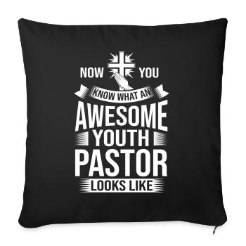 Youth Parish Church Pastor Christian - Sofa pillowcase 17,3'' x 17,3'' (45 x 45 cm) - black - Front