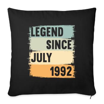 Né en juillet 1992 30 ans 30s 30e anniversaire - Housse de coussin décorative 45 x 45 cm - noir - Devant