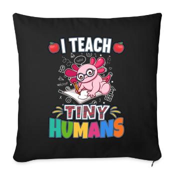 J’enseigne à Tiny Humans enseignant à l’école primaire - Housse de coussin décorative 45 x 45 cm - noir - Devant