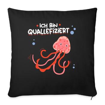 I am jellyfish infected jellyfish lover jellyfish - Sofa pillowcase 17,3'' x 17,3'' (45 x 45 cm) - black - Front