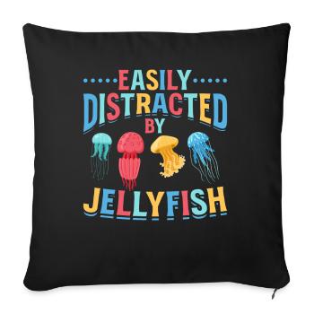 Méduses, que j’ai facilement distraites des méduses - Housse de coussin décorative 45 x 45 cm - noir - Devant