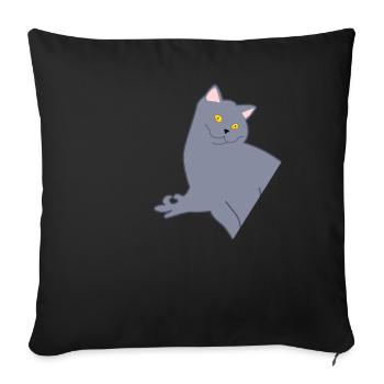 Jeu regardé avec chat Regardé dans - Housse de coussin décorative 45 x 45 cm - noir - Devant