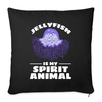 Jellyfish is my spirit Animal Jellyfish - Sofa pillowcase 17,3'' x 17,3'' (45 x 45 cm) - black - Front