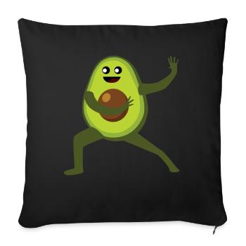 Qigong Qi Gong Avocado Chigong - Sofa pillowcase 17,3'' x 17,3'' (45 x 45 cm) - black - Front