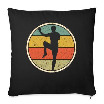 Qigong Qi Gong Retro Chigong - Sofa pillowcase 17,3'' x 17,3'' (45 x 45 cm) - black - Front