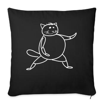 Qigong Qi Gong Cat Chigong - Sofa pillowcase 17,3'' x 17,3'' (45 x 45 cm) - black - Front