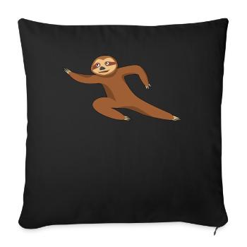 Qigong Qi Gong Sloth Chigong - Sofa pillowcase 17,3'' x 17,3'' (45 x 45 cm) - black - Front