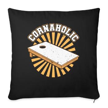 Cornaholic - Trou aveugle Cornhole - Housse de coussin décorative 45 x 45 cm - noir - Devant