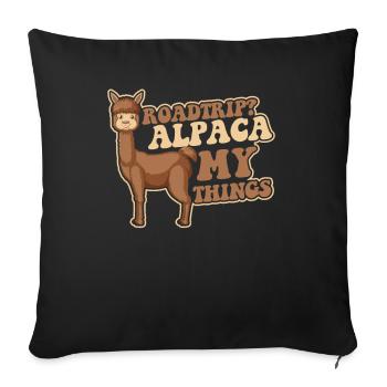 Roadtrip Alpaca My Things Llama Vicuna Guanaco - Sofa pillowcase 17,3'' x 17,3'' (45 x 45 cm) - black - Front