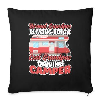 Grandpas Play Bingo Cool Grandpas Driving Motorhome - Sofa pillowcase 17,3'' x 17,3'' (45 x 45 cm) - black - Front