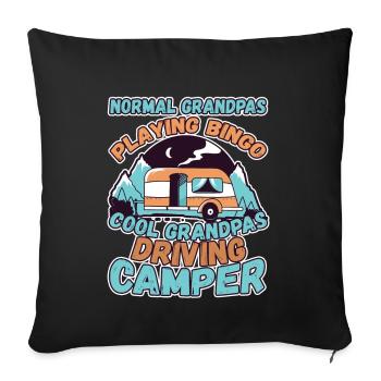 Grandpas Play Bingo Cool Grandpas Driving Motorhome - Sofa pillowcase 17,3'' x 17,3'' (45 x 45 cm) - black - Front