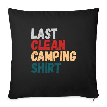 Dernier Camping Propre Chemise Camping Camping-Car Nature - Housse de coussin décorative 45 x 45 cm - noir - Devant