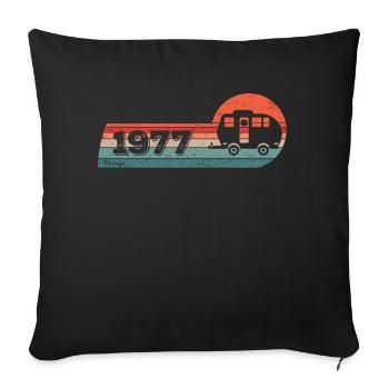 Camping Car Camping born in 1977 Birthday - Sofa pillowcase 17,3'' x 17,3'' (45 x 45 cm) - black - Front