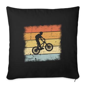 Mountain Bike Retro - Sofa pillowcase 17,3'' x 17,3'' (45 x 45 cm) - black - Front