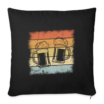 Beer Retro Design - Sofa pillowcase 17,3'' x 17,3'' (45 x 45 cm) - black - Front