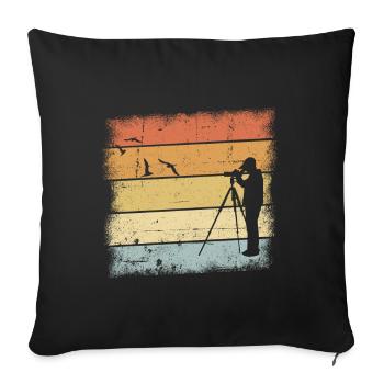 Don d’ornithologue - Housse de coussin décorative 45 x 45 cm - noir - Devant