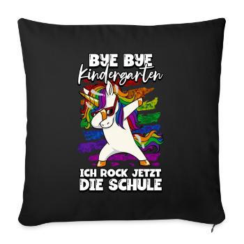 Bye bye Kindergarten ich rocke jetzt die schule - Sofakissenbezug 45 x 45 cm - Schwarz - Vorne
